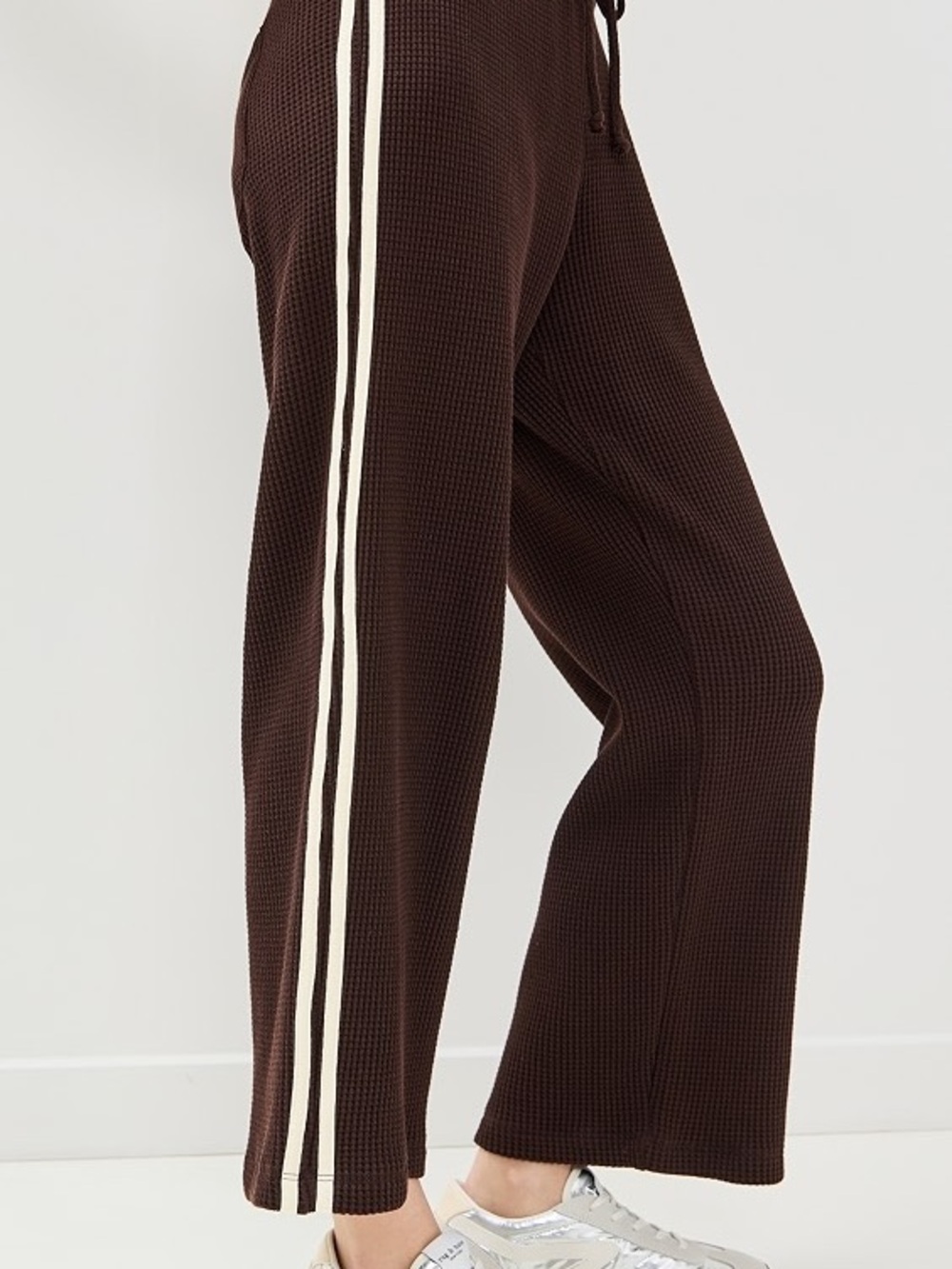 DONNI. The Thermal Crop Stripe Pants in Espresso size XS